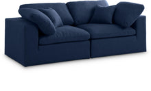 Load image into Gallery viewer, Serene Navy Linen Fabric Deluxe Cloud Modular Sofa