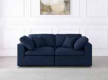 Load image into Gallery viewer, Serene Navy Linen Fabric Deluxe Cloud Modular Sofa