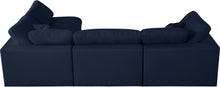 Load image into Gallery viewer, Serene Navy Linen Fabric Deluxe Cloud Modular Sectional