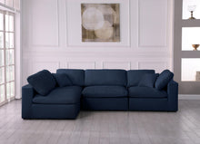 Load image into Gallery viewer, Serene Navy Linen Fabric Deluxe Cloud Modular Sectional