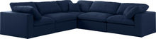 Load image into Gallery viewer, Serene Navy Linen Fabric Deluxe Cloud Modular Sectional