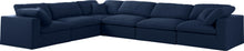 Load image into Gallery viewer, Serene Navy Linen Fabric Deluxe Cloud Modular Sectional