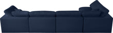 Load image into Gallery viewer, Serene Navy Linen Fabric Deluxe Cloud Modular Sectional