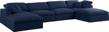 Load image into Gallery viewer, Serene Navy Linen Fabric Deluxe Cloud Modular Sectional