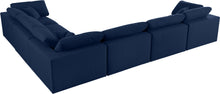 Load image into Gallery viewer, Serene Navy Linen Fabric Deluxe Cloud Modular Sectional