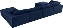 Load image into Gallery viewer, Serene Navy Linen Fabric Deluxe Cloud Modular Sectional