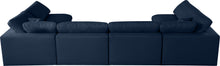 Load image into Gallery viewer, Serene Navy Linen Fabric Deluxe Cloud Modular Sectional