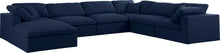 Load image into Gallery viewer, Serene Navy Linen Fabric Deluxe Cloud Modular Sectional
