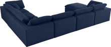 Load image into Gallery viewer, Serene Navy Linen Fabric Deluxe Cloud Modular Sectional