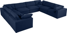 Load image into Gallery viewer, Serene Navy Linen Fabric Deluxe Cloud Modular Sectional