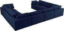 Load image into Gallery viewer, Serene Navy Linen Fabric Deluxe Cloud Modular Sectional