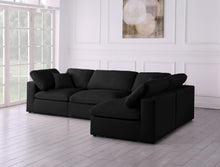 Load image into Gallery viewer, Plush Black Velvet Standard Cloud Modular Sectional