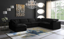 Load image into Gallery viewer, Plush Black Velvet Standard Cloud Modular Sectional