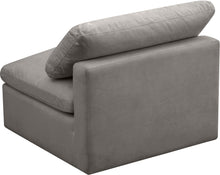 Load image into Gallery viewer, Plush Grey Velvet Standard Cloud Modular Armless Chair
