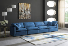 Load image into Gallery viewer, Plush Navy Velvet Standard Cloud Modular Sofa