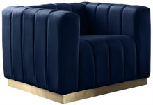 Load image into Gallery viewer, Marlon Navy Velvet Chair