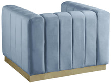 Load image into Gallery viewer, Marlon Sky Blue Velvet Chair