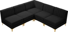 Load image into Gallery viewer, Alina Black Velvet Modular Sectional
