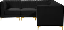 Load image into Gallery viewer, Alina Black Velvet Modular Sectional