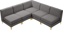 Load image into Gallery viewer, Alina Grey Velvet Modular Sectional