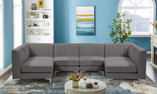 Load image into Gallery viewer, Alina Grey Velvet Modular Sectional