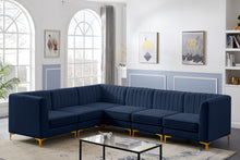Load image into Gallery viewer, Alina Navy Velvet Modular Sectional