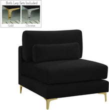 Load image into Gallery viewer, Julia Black Velvet Modular Armless Chair