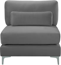 Load image into Gallery viewer, Julia Grey Velvet Modular Armless Chair