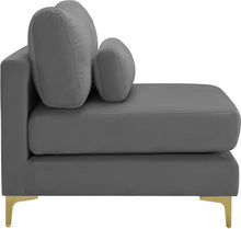 Load image into Gallery viewer, Julia Grey Velvet Modular Armless Chair