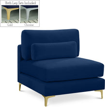 Load image into Gallery viewer, Julia Navy Velvet Modular Armless Chair