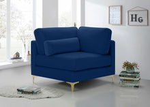 Load image into Gallery viewer, Julia Navy Velvet Modular Corner Chair