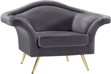 Load image into Gallery viewer, Lips Grey Velvet Chair