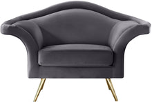 Load image into Gallery viewer, Lips Grey Velvet Chair