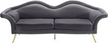 Load image into Gallery viewer, Lips Grey Velvet Sofa