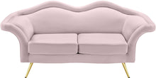 Load image into Gallery viewer, Lips Pink Velvet Loveseat