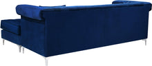 Load image into Gallery viewer, Damian Navy Velvet 2pc. Reversible Sectional