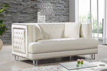 Load image into Gallery viewer, Lucas Cream Velvet Loveseat