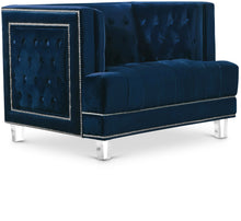 Load image into Gallery viewer, Lucas Navy Velvet Chair