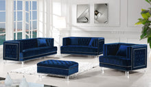 Load image into Gallery viewer, Lucas Navy Velvet Chair
