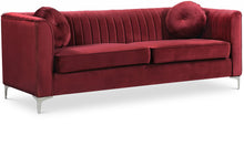 Load image into Gallery viewer, Isabelle Burgundy Velvet Sofa