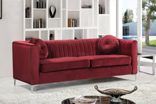 Load image into Gallery viewer, Isabelle Burgundy Velvet Sofa