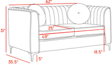Load image into Gallery viewer, Isabelle Grey Velvet Loveseat