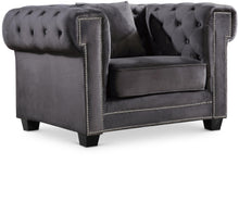 Load image into Gallery viewer, Bowery Grey Velvet Chair