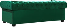 Load image into Gallery viewer, Bowery Green Velvet Sofa