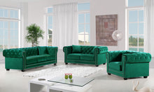 Load image into Gallery viewer, Bowery Green Velvet Sofa