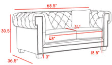 Load image into Gallery viewer, Bowery Navy Velvet Loveseat