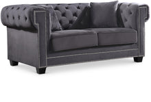 Load image into Gallery viewer, Bowery Grey Velvet Loveseat