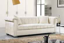 Load image into Gallery viewer, Kayla Cream Velvet Sofa