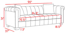 Load image into Gallery viewer, Kayla Grey Velvet Sofa