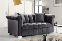 Load image into Gallery viewer, Kayla Grey Velvet Loveseat
